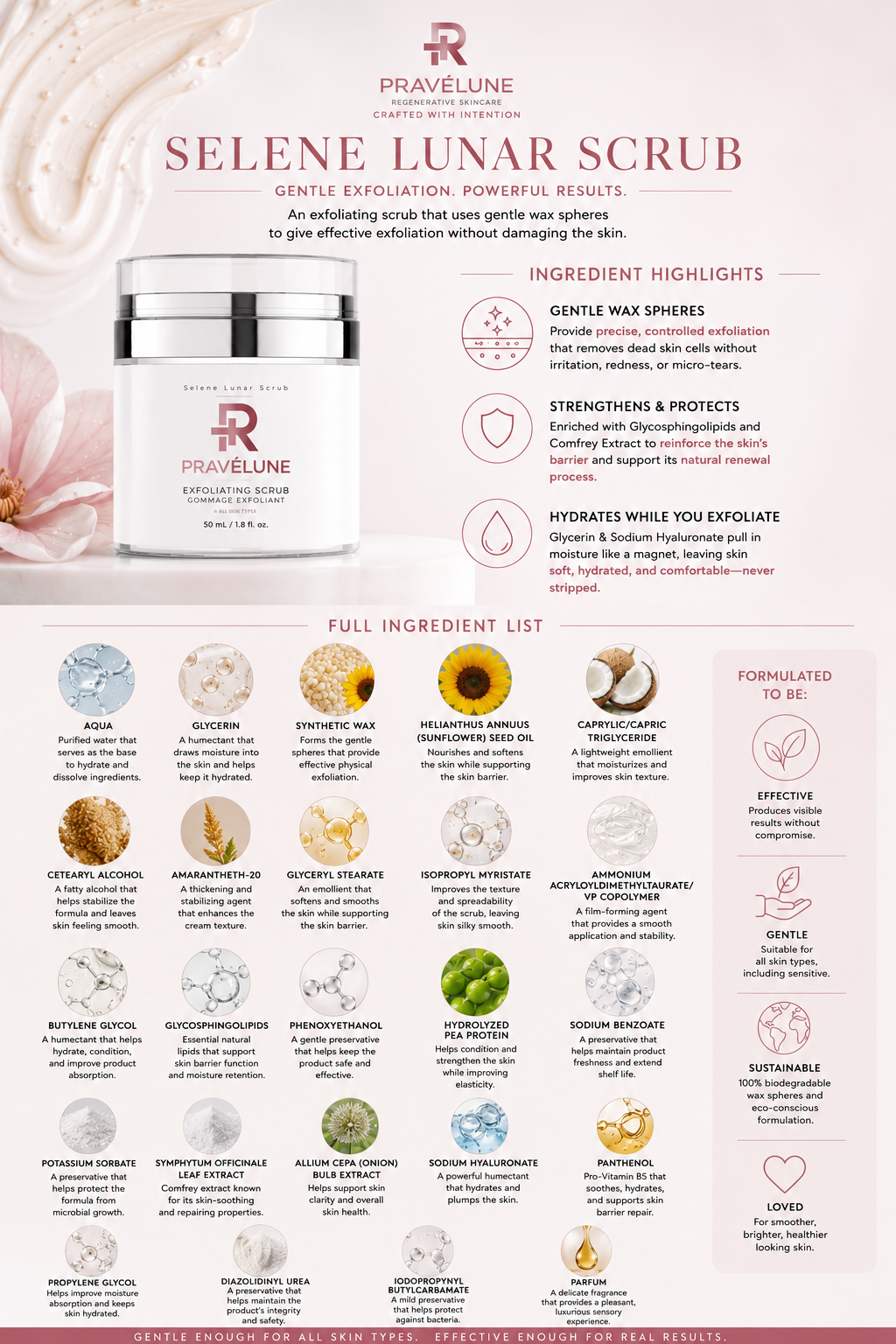 Selene Lunar Scrub "A Luxurious Hydrating Facial Exfoliant" 50mL