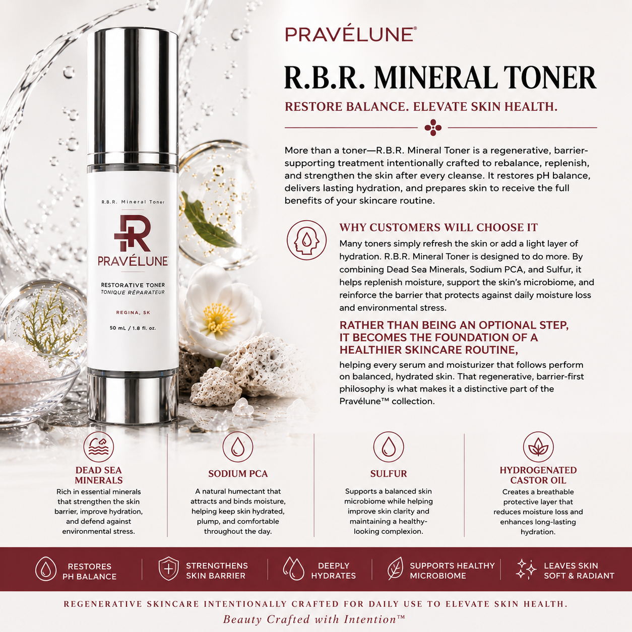 R.B.R. Mineral Toner "Skin Softening & PH Balancing Toner" 50mL