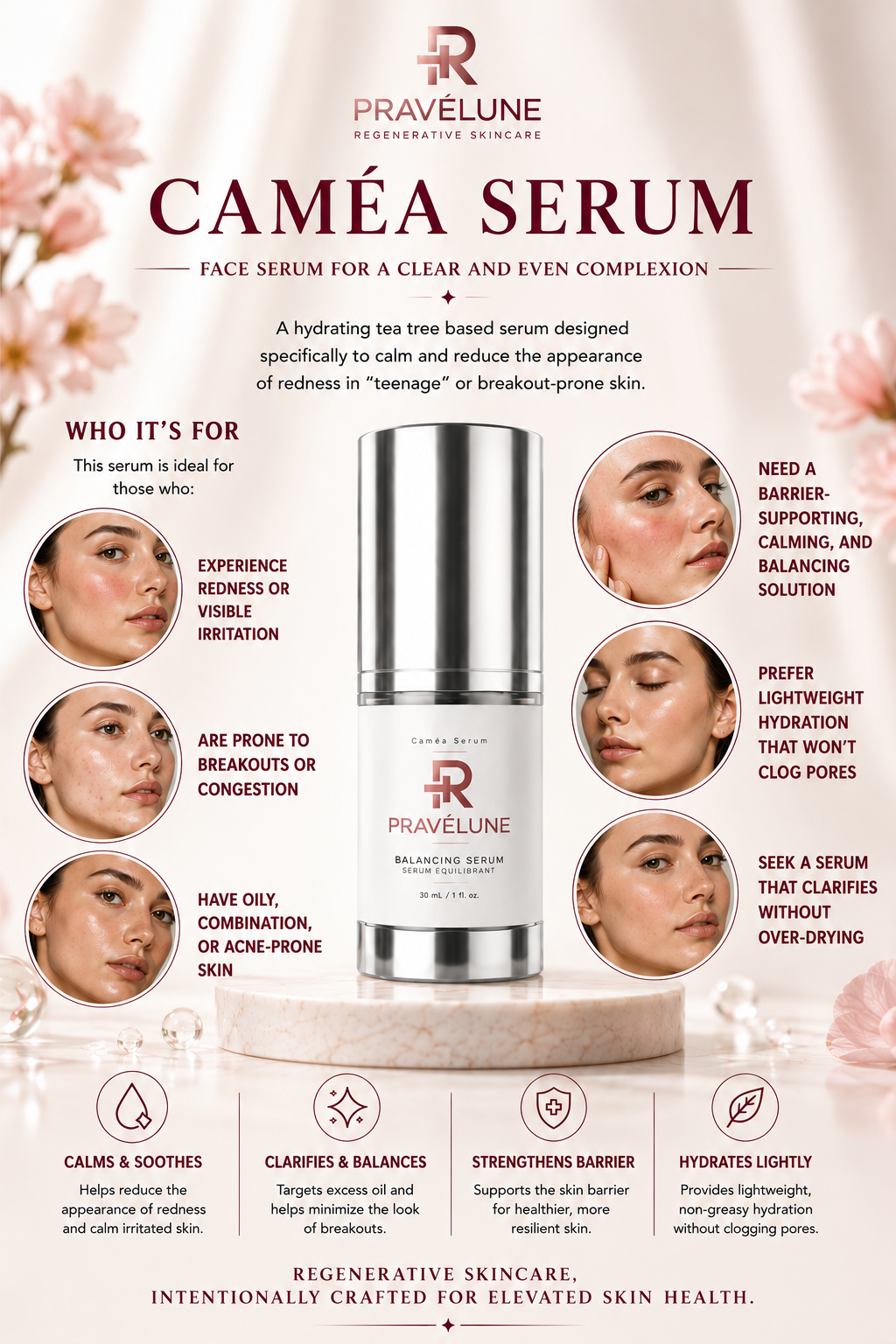 Caméa Balancing Serum  "Face Serum for a Clear and Even Complexion" 30mL