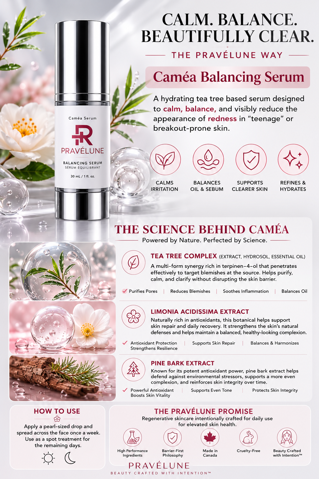 Caméa Balancing Serum  "Face Serum for a Clear and Even Complexion" 30mL