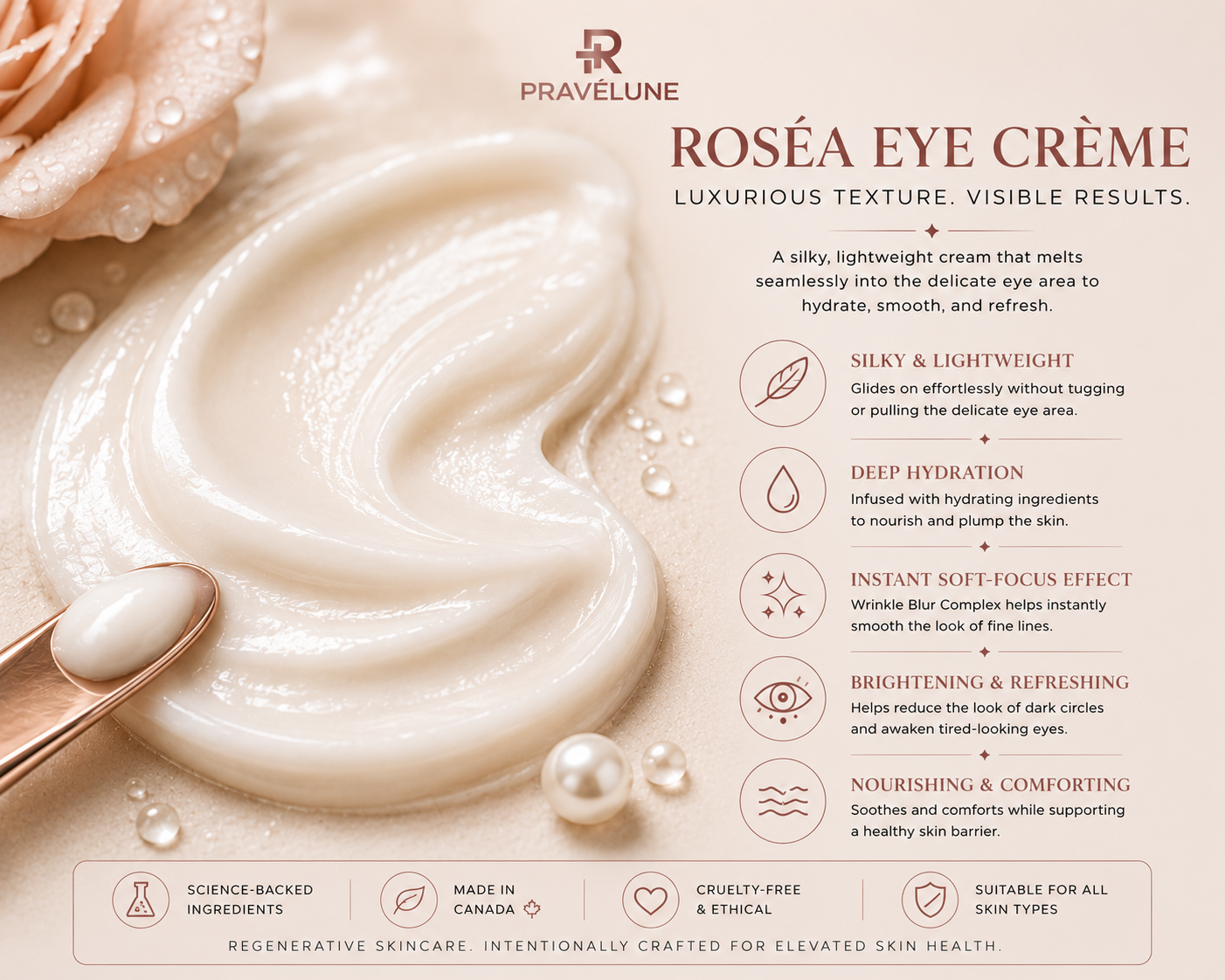 Roséa Eye Crème "Under Eye Cream for Dark Circles & Fine Lines" 15mL