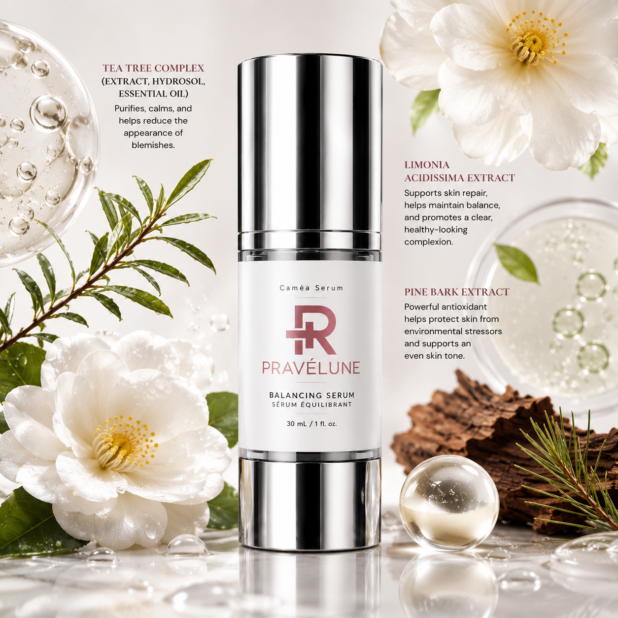 Caméa Balancing Serum  "Face Serum for a Clear and Even Complexion" 30mL