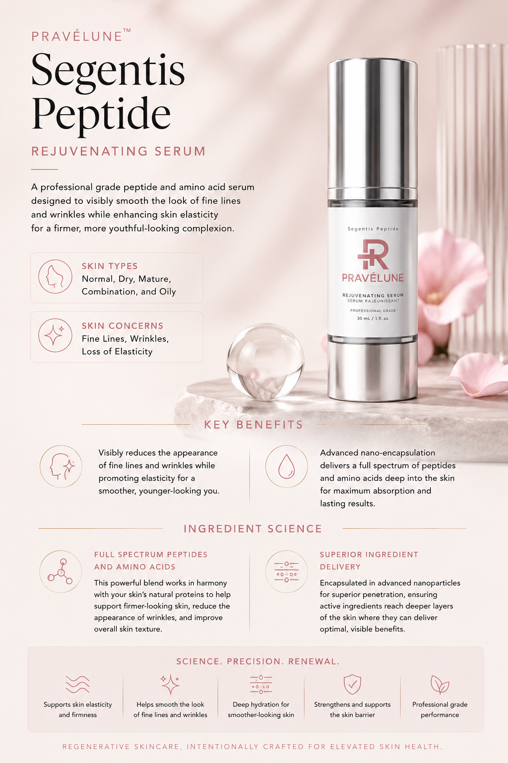 Segentis Peptide™ "Advanced Peptide & Amino Acid Face Serum" 30mL