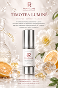 Pravélune™ Timotea Lumine™ advanced Vitamin C brightening serum with Kojic Acid and antioxidants for a radiant, even-looking complexion.